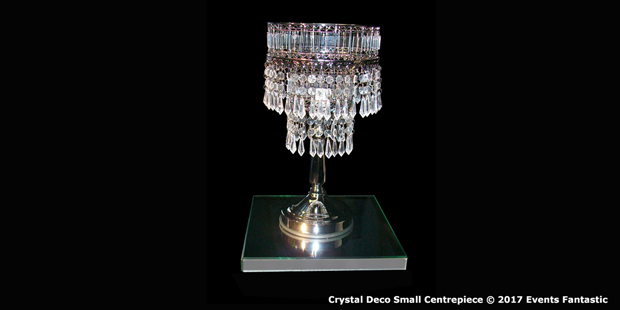 Crystal Deco Centrepiece Silver Base Centrepiece with Clear Crystal Beads