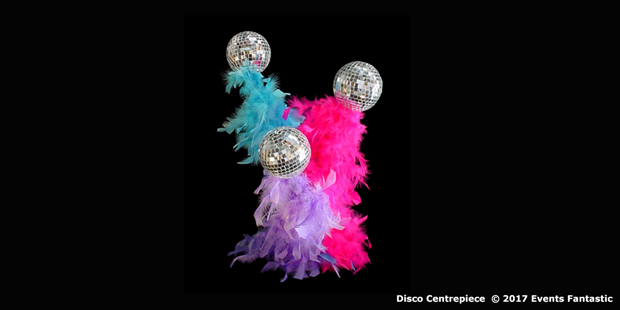 Disco coloured centrepiece