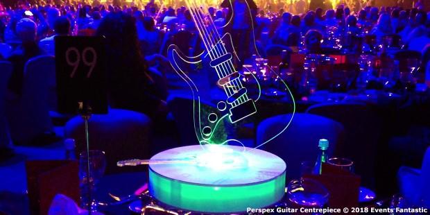 Guitar Perspex Centrepiece Event image with guests