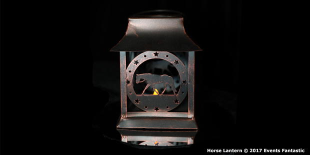 Rustic Metal Horse Lantern Event Centrepiece