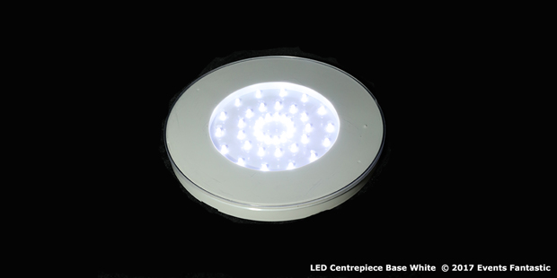 Round LED Centrepiece Base White