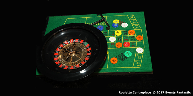 Roulette Wheel and Gaming Table Event Centrepiece