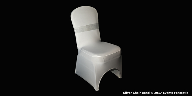 Silver Lycra Chair Band