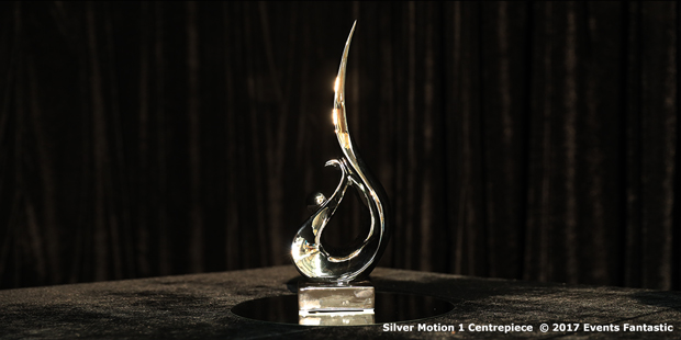 Chrome silver motion Event Centrepiece