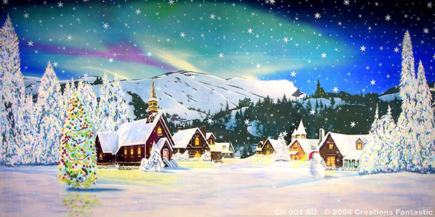 Christmas Village Backdrop - Christmas Village Backdrop