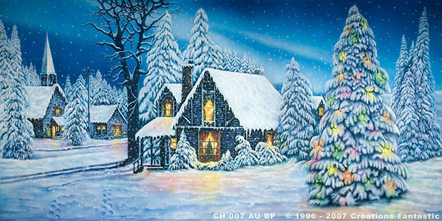 Christmas Village Backdrop - Christmas Village Backdrop