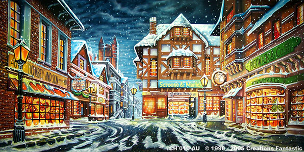 Christmas Village Backdrop - Christmas Village Backgroup -Christmas Stage Backdrop