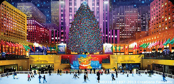 Christmas Backdrops - Rockefeller Centre Backdrop- Christmas Backgrounds||