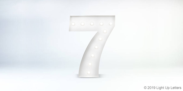 Number Seven 1.5 Metre Light Up Event Letter