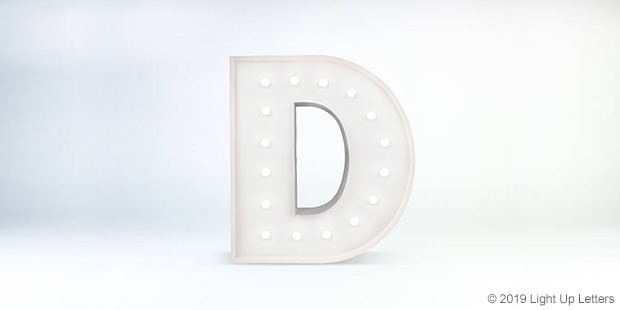 Letter D 1.5 Metre Light Up Event Letter