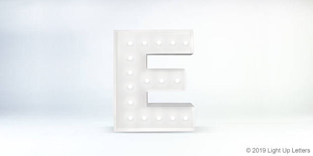 Letter E 1.5 Metre Light Up Event Letter