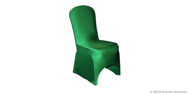 Forest Green lycra chair cover side view