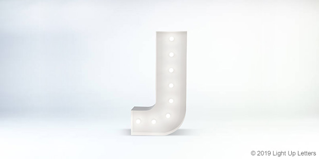 Letter J 1.5 Metre Light Up Event Letter