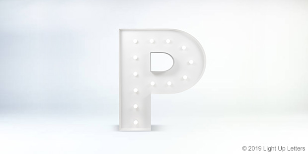 Letter P 1.5 Metre Light Up Event Letter