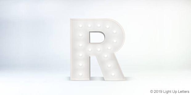 Letter R 1.5 Metre Light Up Event Letter