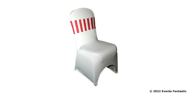 Red and White Lycra Chair Bands
