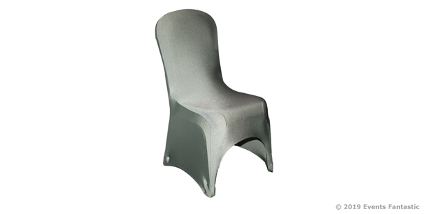 Silver Lycra Chair Cover Side View