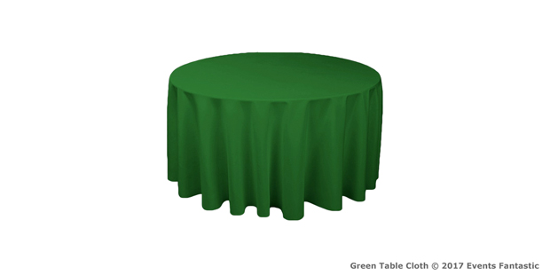 green table cloth for hire