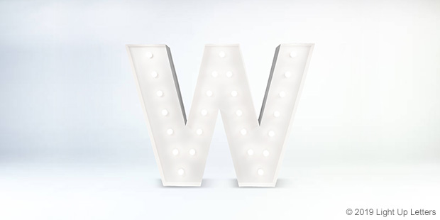 Letter W 1.5 Metre Light Up Event Letter