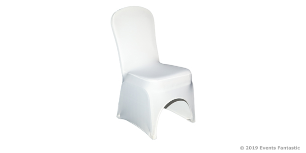 White Lycra Chair Covers Side View