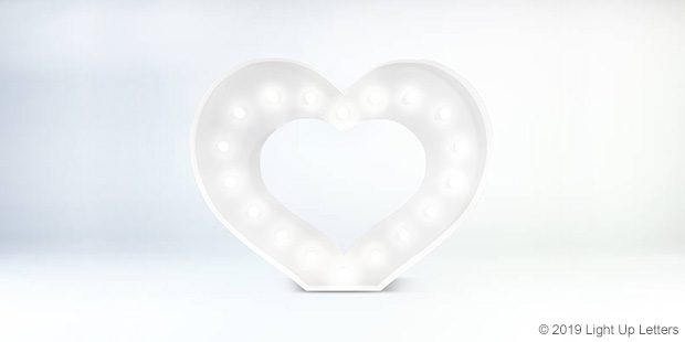 Letter Heart 1.5 Metre Light Up Event Letter