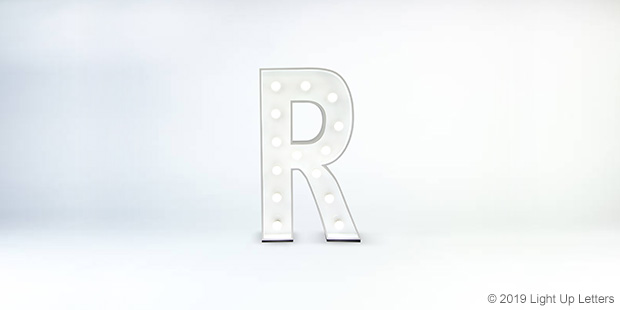 Letter R 1.2 Metre Light Up Event Letter