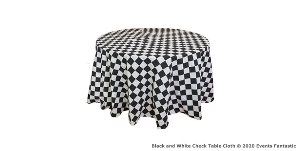 Black and White Check Event Table Cloth