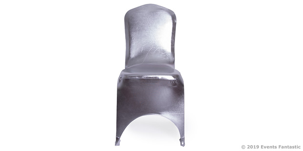 Metallic Silver Chair Cover Fornt View