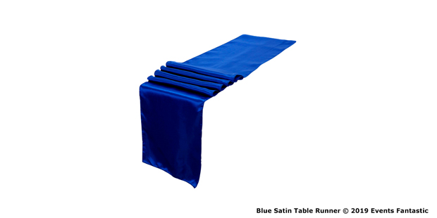 Blue Satin Table Runner