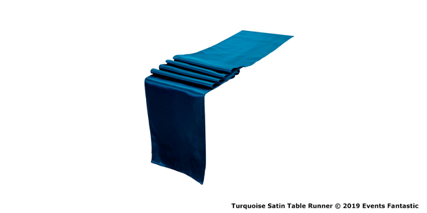 Turquoise Satin Table Runner