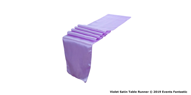 Violet Satin Table Runner