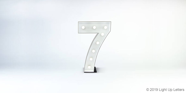 Number Seven 1.2 Metre Light Up Event Letter