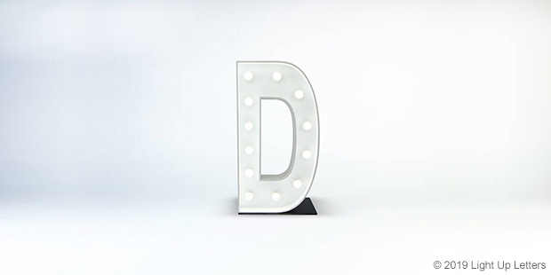 Letter D 1.2Metre Light Up Event Letter