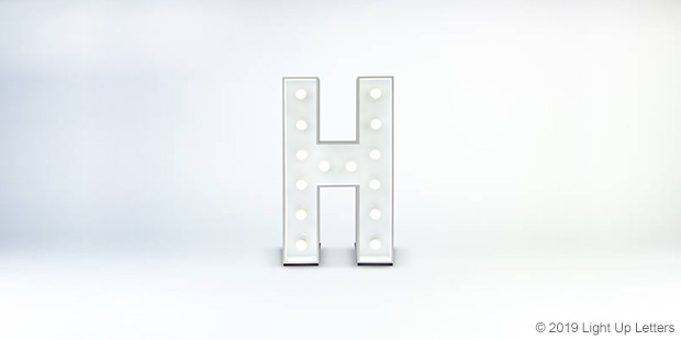 Letter H 1.2 Metre Light Up Event Letter