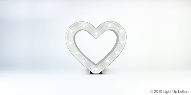 Letter Heart 1.2 Metre Light Up Event Letter