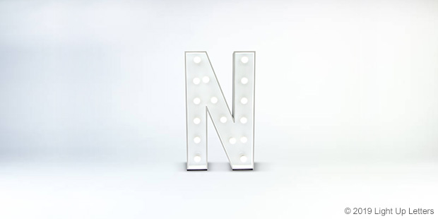 Letter N 1.2 Metre Light Up Event Letter