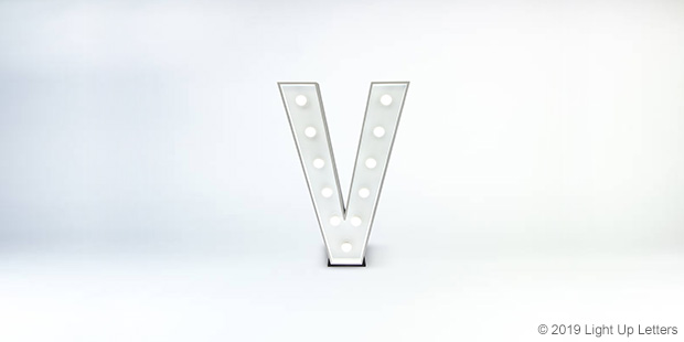 Letter V 1.2 Metre Light Up Event Letter