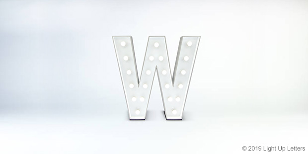 Letter W 1.2 Metre Light Up Event Letter