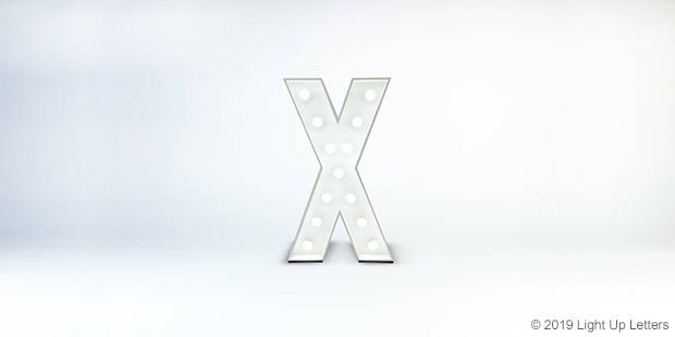 Letter X 1.5 Metre Light Up Event Letter