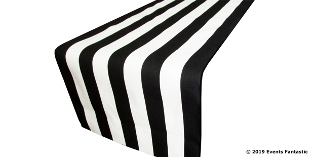 Black and White Stripe Table Runner