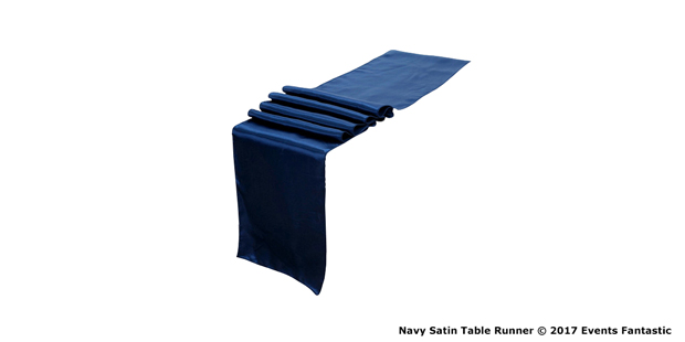 NAVY BLUE SATIN TABLE RUNNER PRODUCT IMAGE