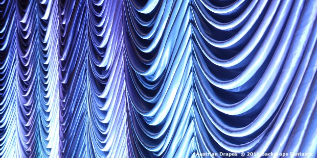 Austrian Drapes Under Blue Light