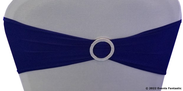 Blue Lycra Chair Band with Silver Clasp