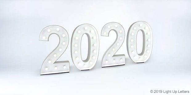 2020 Light Up Letters in White Light