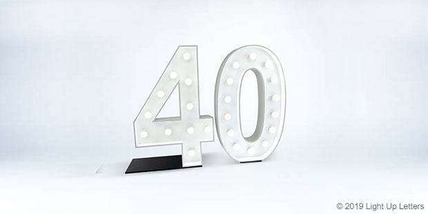 40 Light Up Letters in White Light