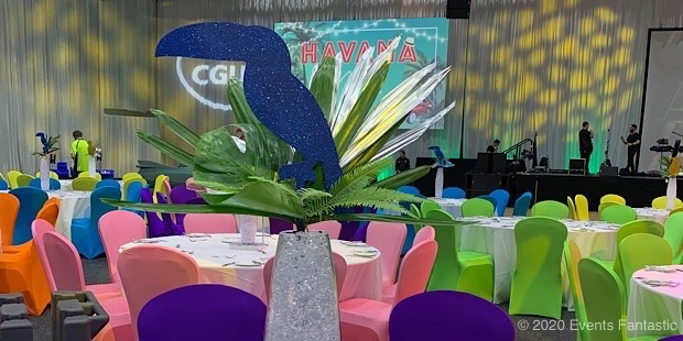 Blue Toucan Havana Nights Table Centrepiece Close up