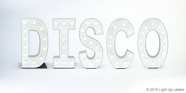 DISCO Light up letters in White Light