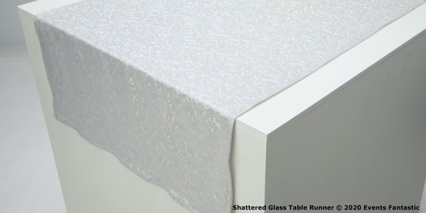 Shattered Glass Table Runner on White Table
