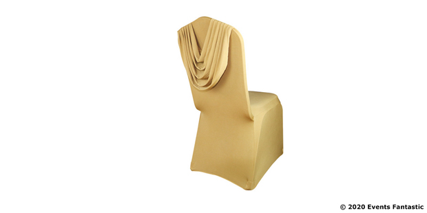 Gold Scallop Lycra Chair Cover