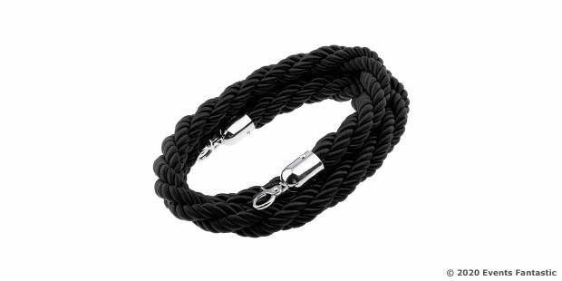 Black Rope Silver Clips Rotated
